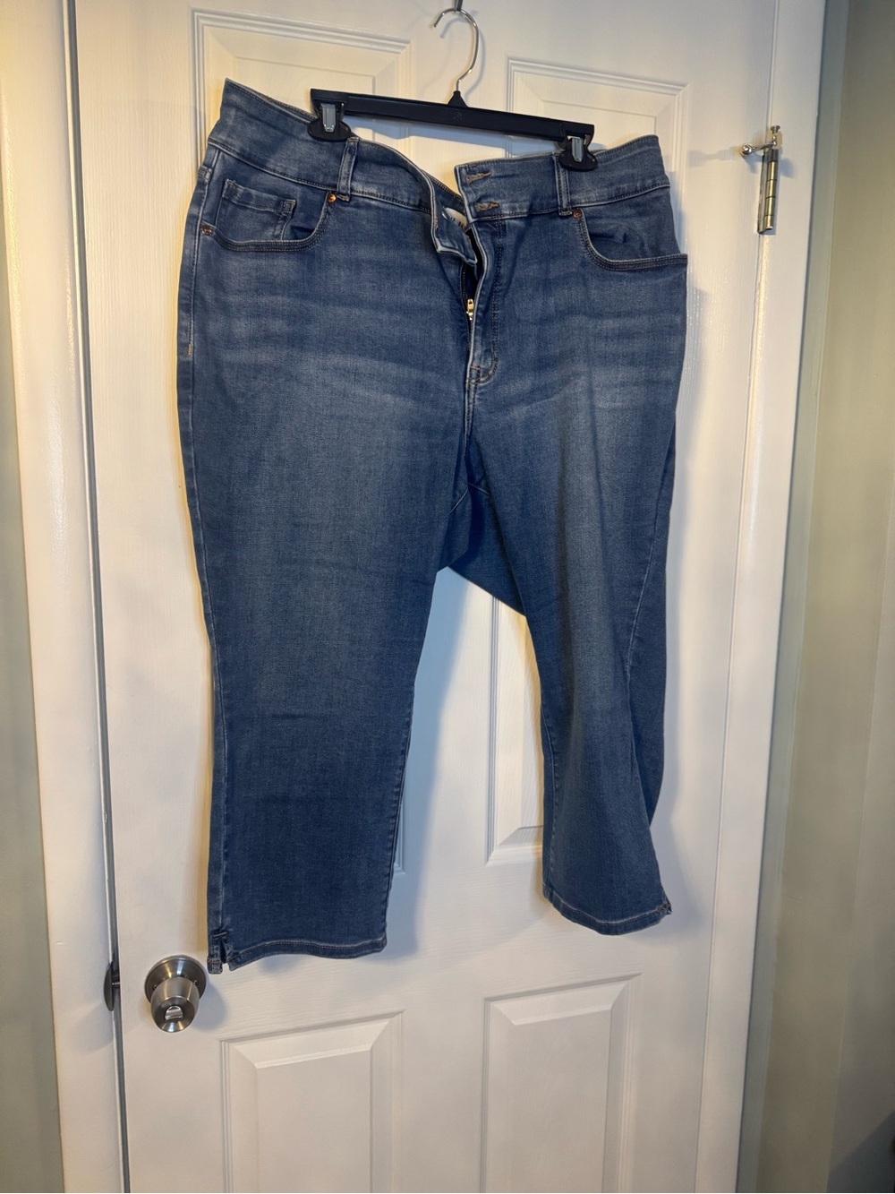 Capri (mid-calf length) Midwash Blue Women’s Jeans (Lane Bryant)